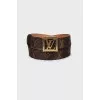 Leather belt in signature print