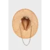Straw hat with chain