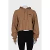 Cropped wool hoodie