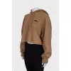 Cropped wool hoodie