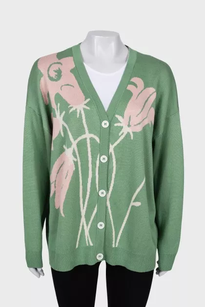 Green cardigan with tag