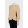 Beige blouse with accent shoulders
