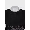 Black T-shirt embroidered with sequins