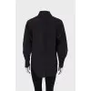 Black shirt with ruffled sleeves