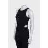Black T-shirt decorated with rhinestones