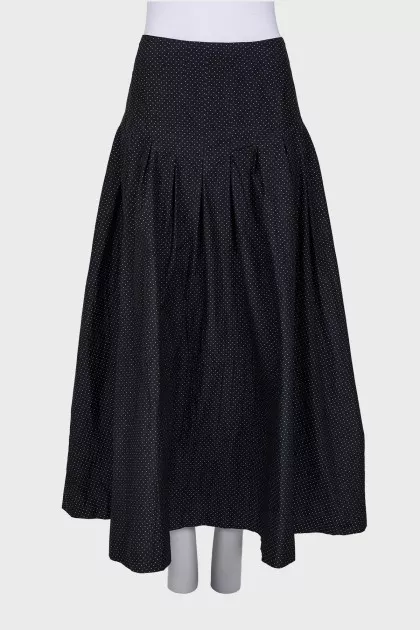 Polka dot print maxi skirt