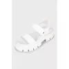 White sandals with chunky soles