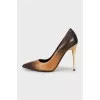 Gradient print leather shoes