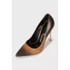 Gradient print leather shoes