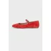 Suede square toe ballet flats