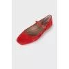 Suede square toe ballet flats