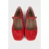 Suede square toe ballet flats