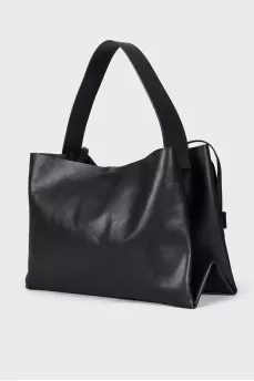 Black leather bag