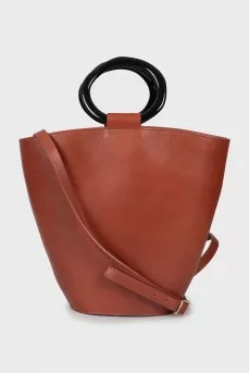Leather bucket bag