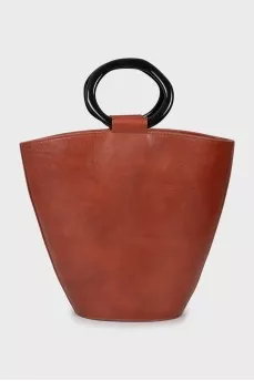 Leather bucket bag