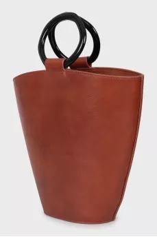Leather bucket bag