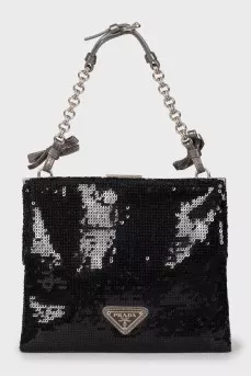 Black sequin mini bag