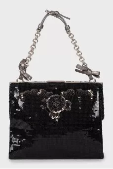 Black sequin mini bag