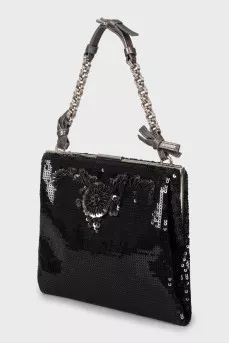 Black sequin mini bag