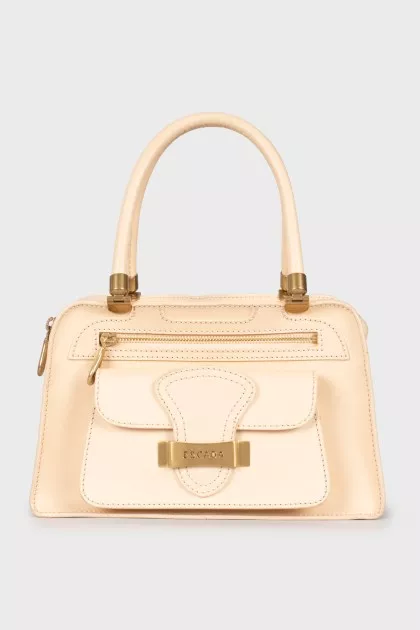 Beige bag with gold hardware