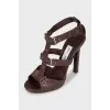 Dark brown leather sandals