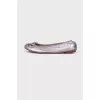 Silver and purple ballet flats 