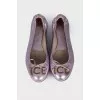 Silver and purple ballet flats 