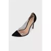 Black shoes with transparent insert