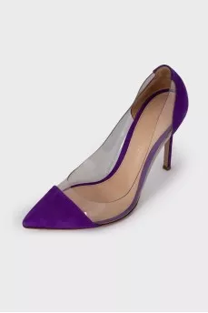 Violet shoes with transparent insert