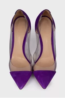 Violet shoes with transparent insert