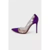 Violet shoes with transparent insert
