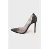 Gray shoes with transparent insert