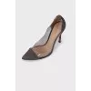 Gray shoes with transparent insert