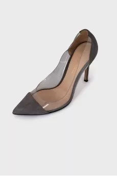 Gray shoes with transparent insert