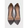 Gray shoes with transparent insert
