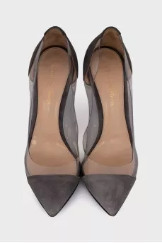Gray shoes with transparent insert