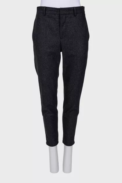 Slim fit wool trousers