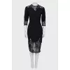 Black midi dress with lace