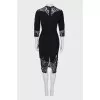 Black midi dress with lace