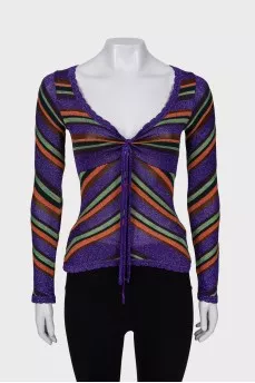 Striped blouse with lurex