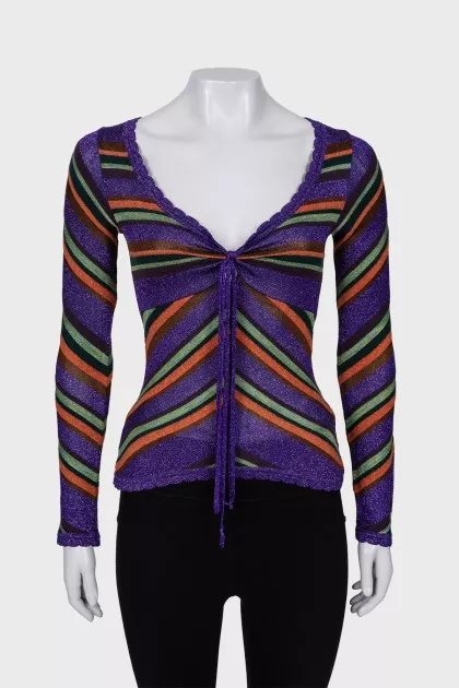 Striped blouse with lurex