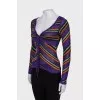 Striped blouse with lurex