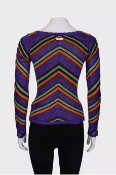 Striped blouse with lurex