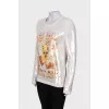 Wool sweatshirt decorated with sequins