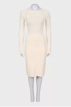 Milk wool dress