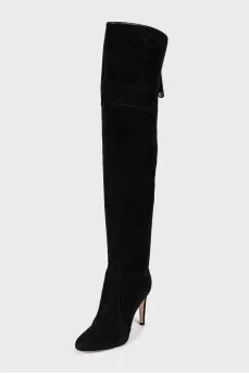 Suede high heel boots