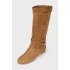 Light brown suede boots 