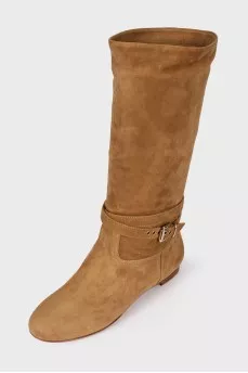 Light brown suede boots 