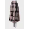 Pleated skirt in two tone print