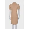 Beige perforated dress